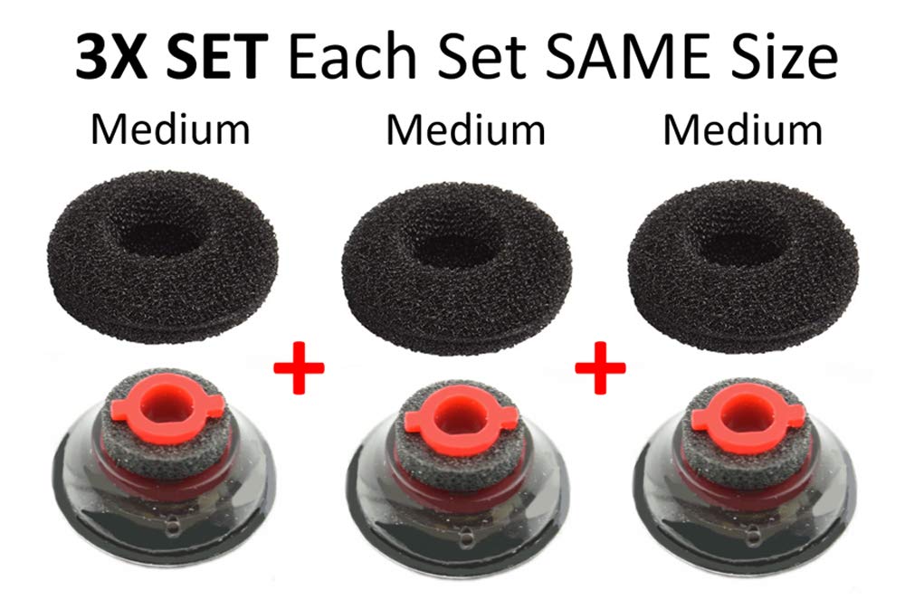 3X Ultra Comfort Memory Foam Ear Tips Replacement for Plantronics Voyager 5200 5220 5210 Series - Noise Isolating Earbud Cushions (Medium Size) - Perfect for Office Calls, Gym Workouts & Travel Comfort