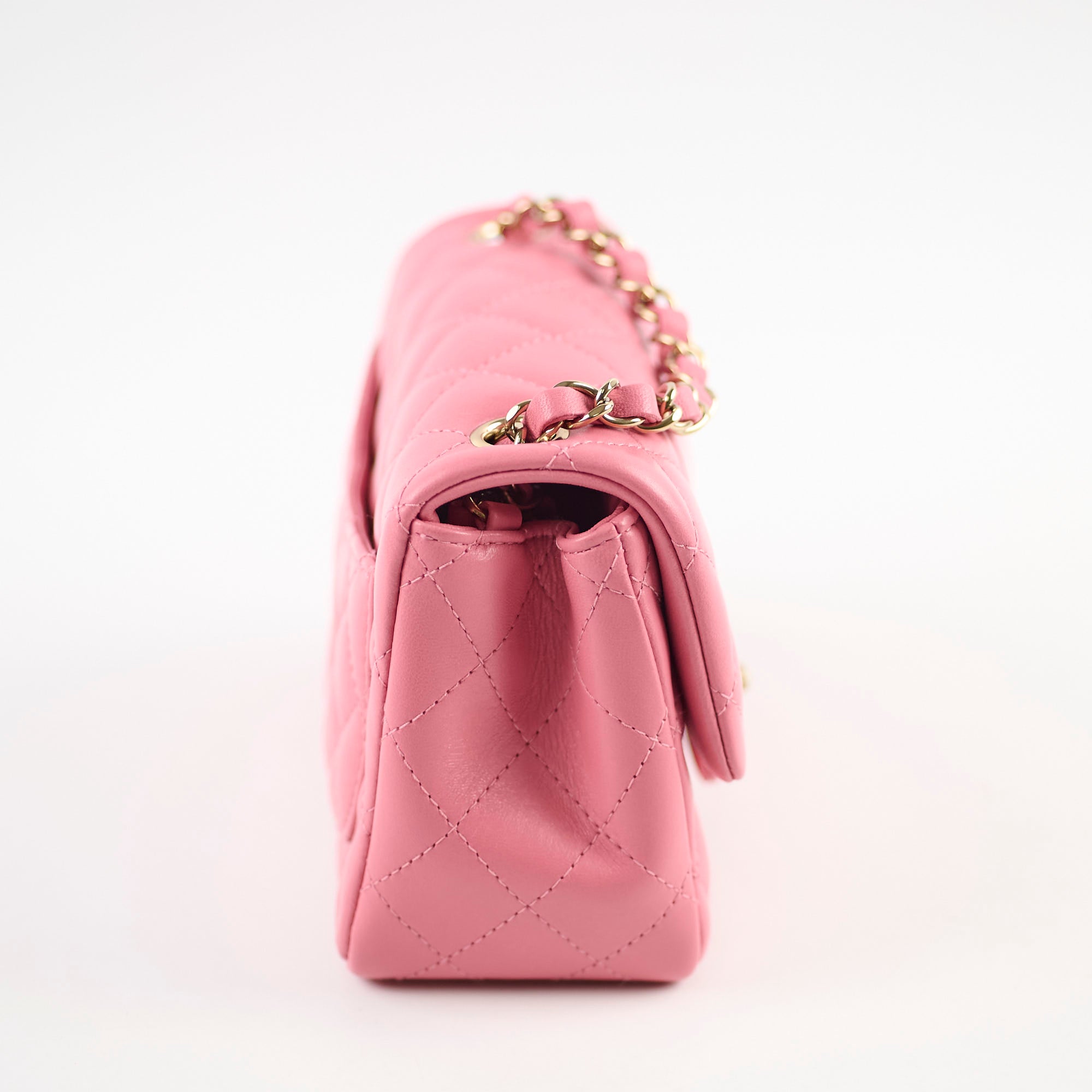 Chanel Mini Square Bag in Soft Lambskin Leather - Elegant Pink Crossbody Purse for Women | Perfect for Date Nights, Parties & Everyday Luxury