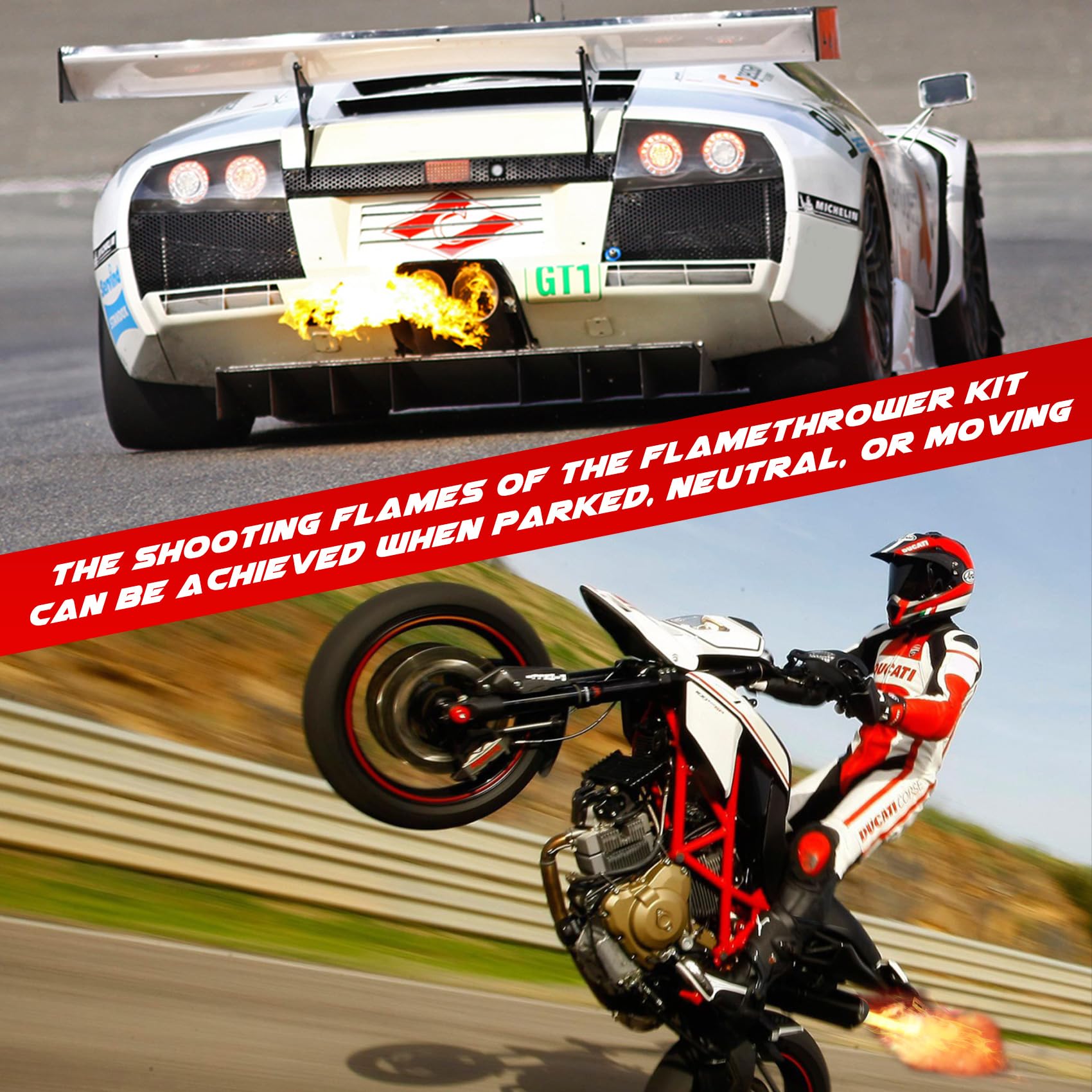 Dual Flamethrower Kit for Motorcycles, Cars & Trucks - Complete Exhaust Flame Thrower Kit with All Installation Accessories - Perfect for Car Shows, Racing Events & Custom Vehicle Upgrades