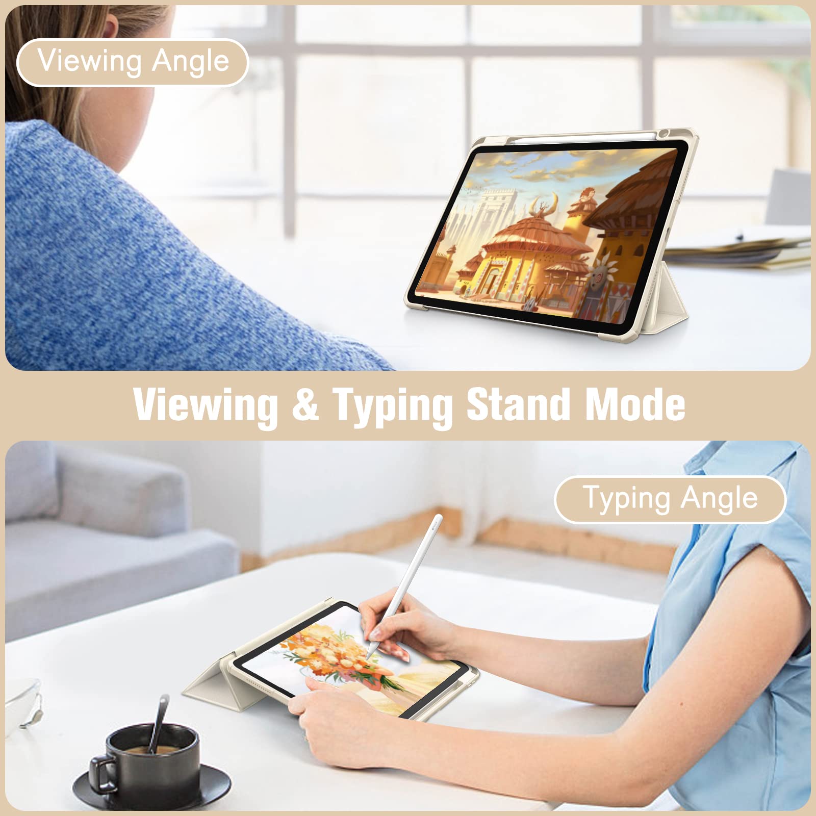 FINTIE Ultra Slim Lightweight Clear Case for iPad Air 11 Inch (2024/5th Gen/4th Gen 10.9