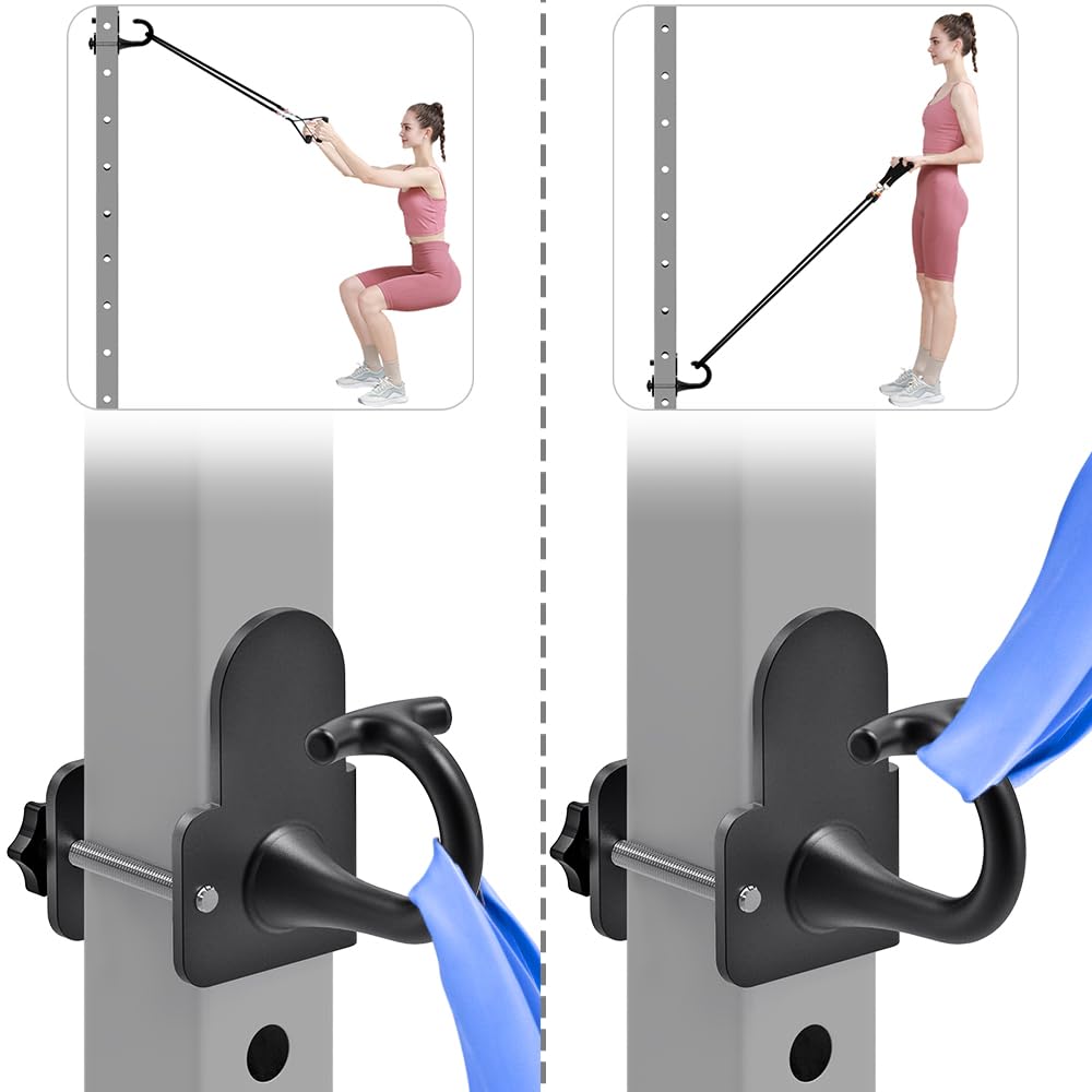 Kipika Heavy Duty Power Cage Squat Rack Accessories - 2 Pack Gym Hooks for Resistance Bands, Compatible with 5/8