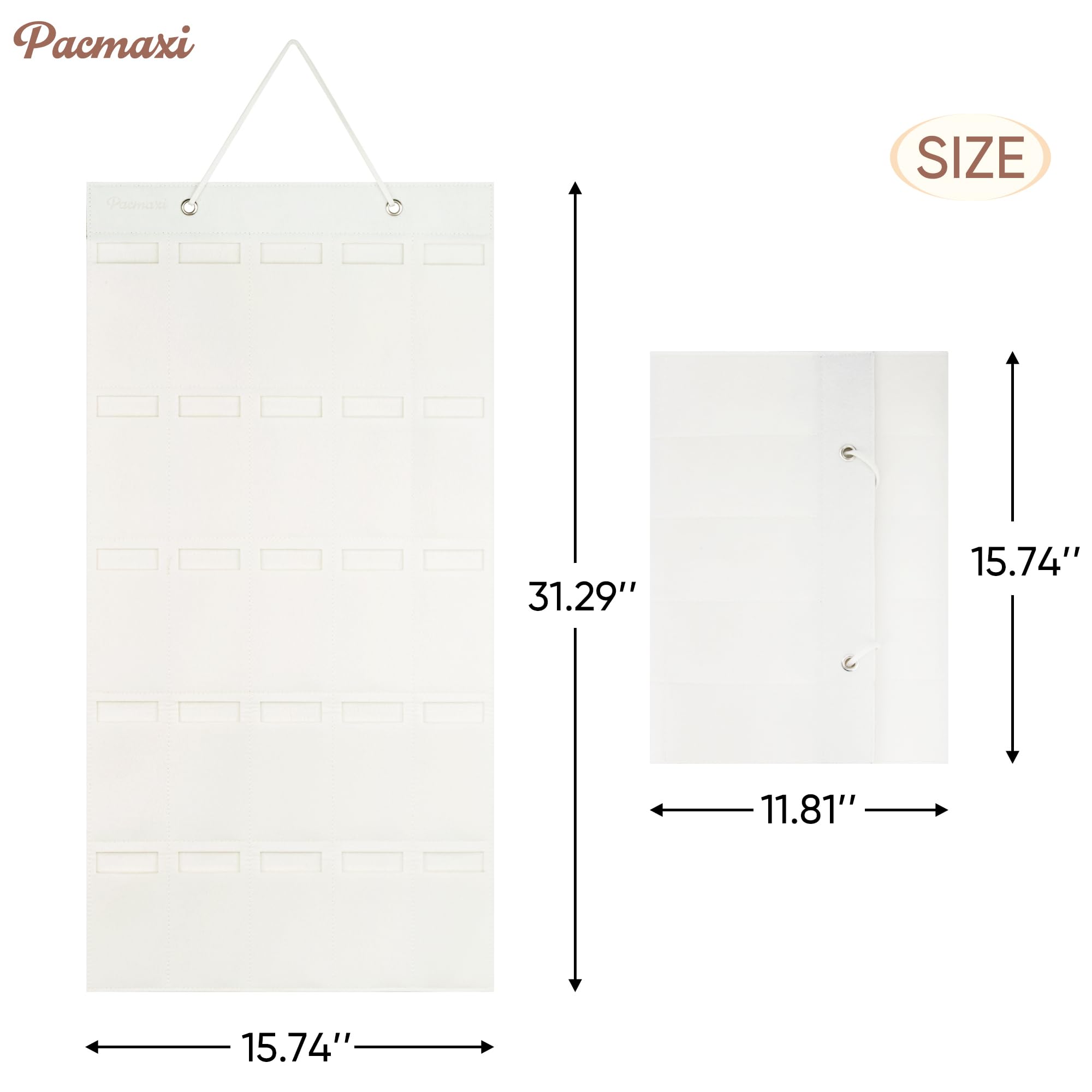 PACMAXI 25-Slot Sunglasses Storage Organizer - Wall Mounted Eyeglass Holder for Glasses & Sunglasses Display (Ivory White) | Perfect for Bedroom, Bathroom, Closet & Retail Store Organization