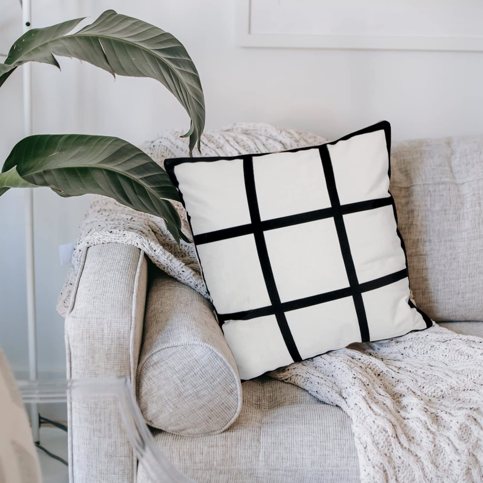 4 Pack Sublimation Blank Lattice Pillow Covers - 15.7x15.7 Inch DIY Cushion Cases for Heat Transfer Printing with Hidden Zipper (No Insert) - Perfect for Home Decor, Gifts & Custom Photo Pillows