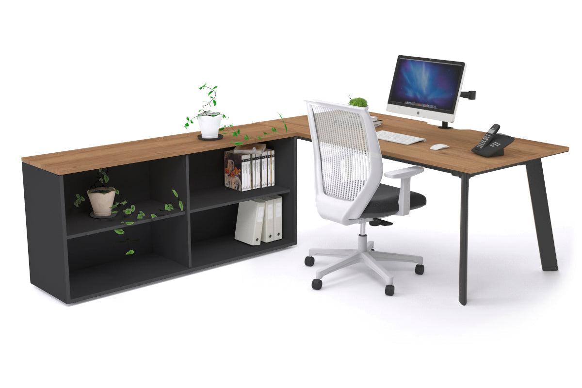 Switch Executive Setting With Uniform Spine Black Frame [1600L x 800W with Cable Scallop] - Premium Office Desk for Modern Workspaces