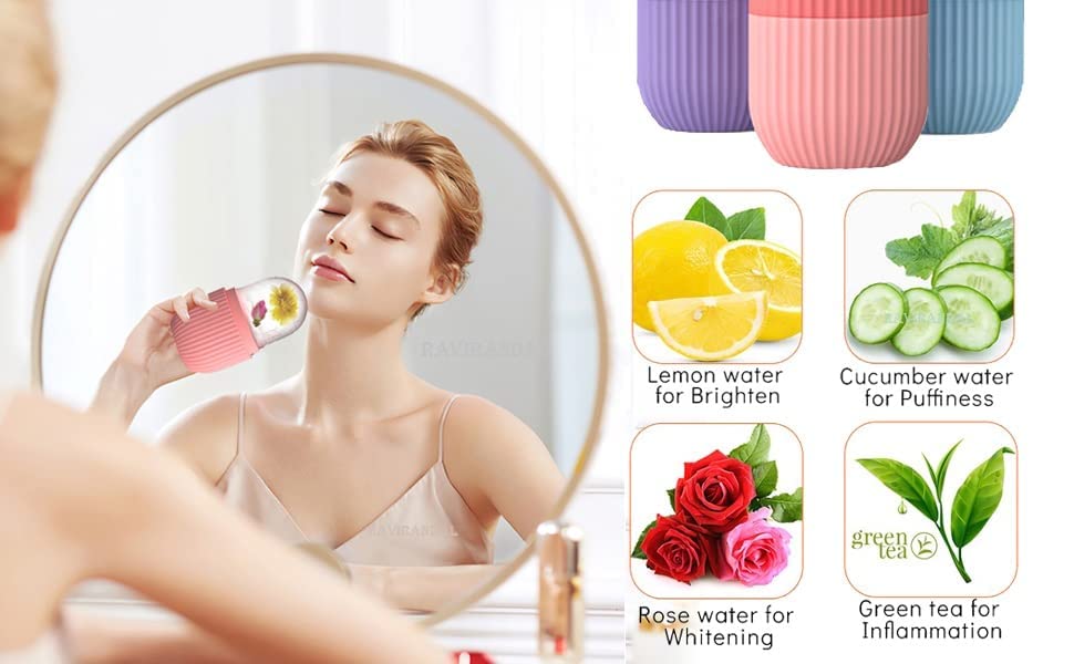 BESTOTTAM Ice Roller for Face & Eye - Upgraded Cooling Facial Massager for Puffiness, Dark Circles & Skin Tightening | Skincare Tool with Silicone Ice Mold | Perfect for Morning Routine, Post-Workout Recovery & Spa Treatments