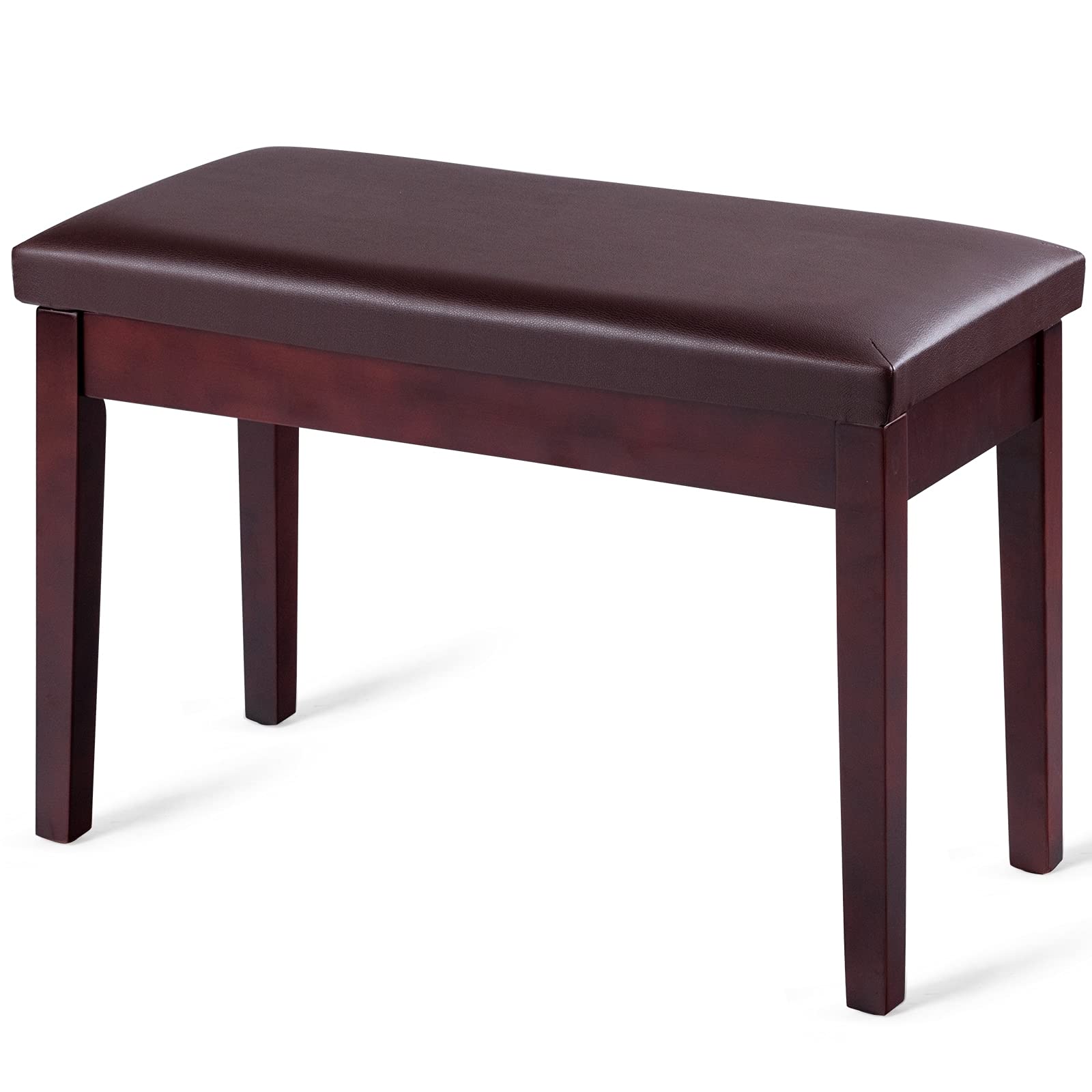 Premium PU Leather Piano Bench with Storage - Adjustable Double Duet Seat & Padded Cushion - Sturdy Wooden Legs - Perfect for Professional Pianists, Home Practice, Music Studios & Concert Halls (CF)