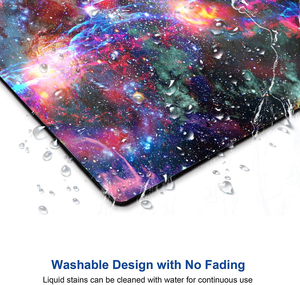 Galaxy and Nebula Gaming Mouse Pad - Non-Slip Rubber Base, Waterproof Square Mouse Mat for Office, Home & Travel - Milky Way Design with Solar System Orbit - Perfect for PC, Laptop & Gaming Setup