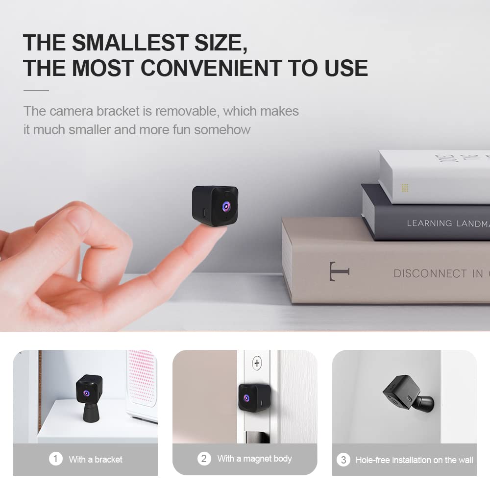 4K HD Mini Wireless WiFi Security Camera - Indoor Home Surveillance, Pet & Nanny Cam with Motion Detection & Night Vision | APP Control, Battery Powered | Perfect for Baby Monitoring, Room Security & Pet Watching