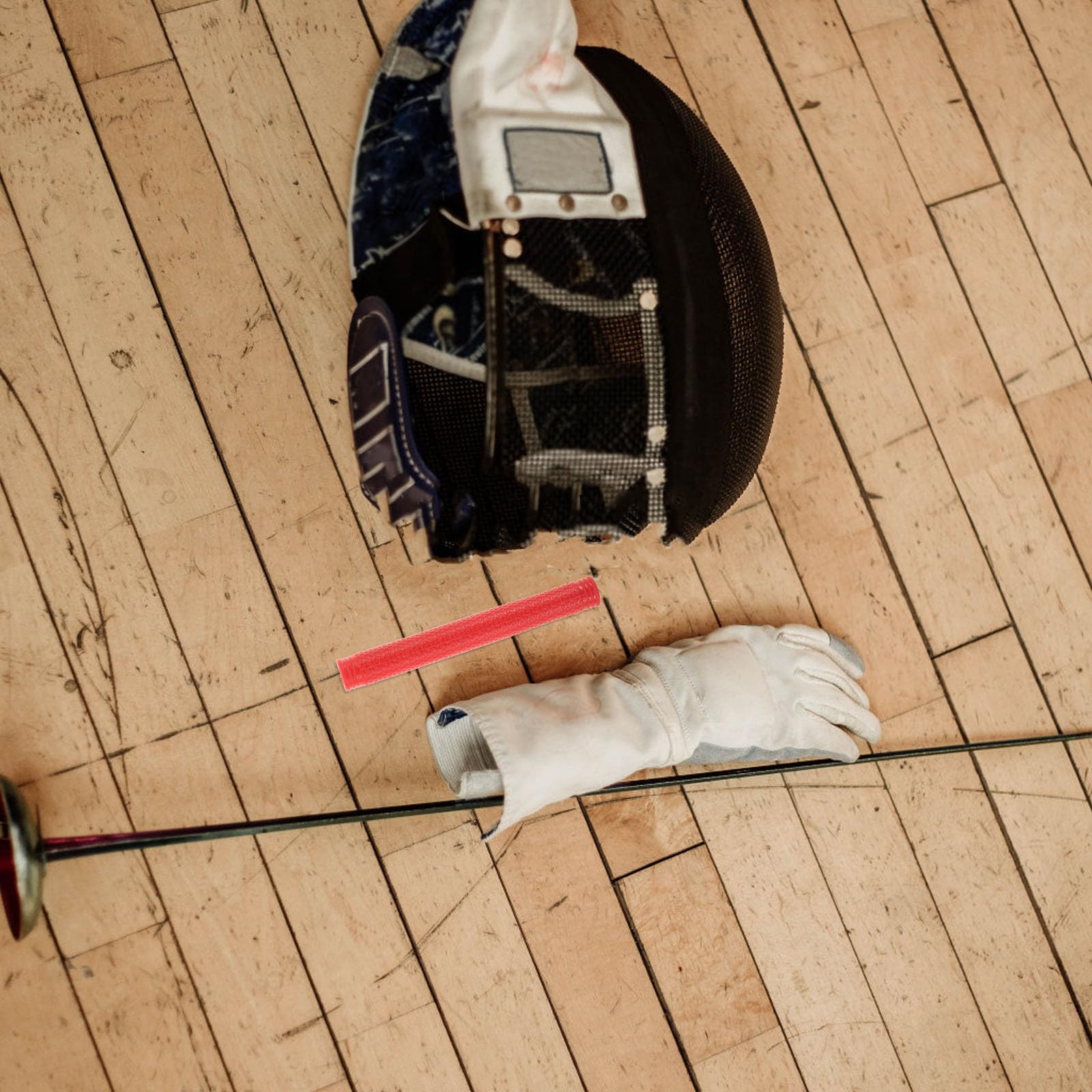 BESPORTBLE Fencing Training Sword Handle - Electric Epee Replacement Grip with Rubber Red Handle for Enhanced Grip and Comfort - Perfect for Fencing Practice and Competitive Matches