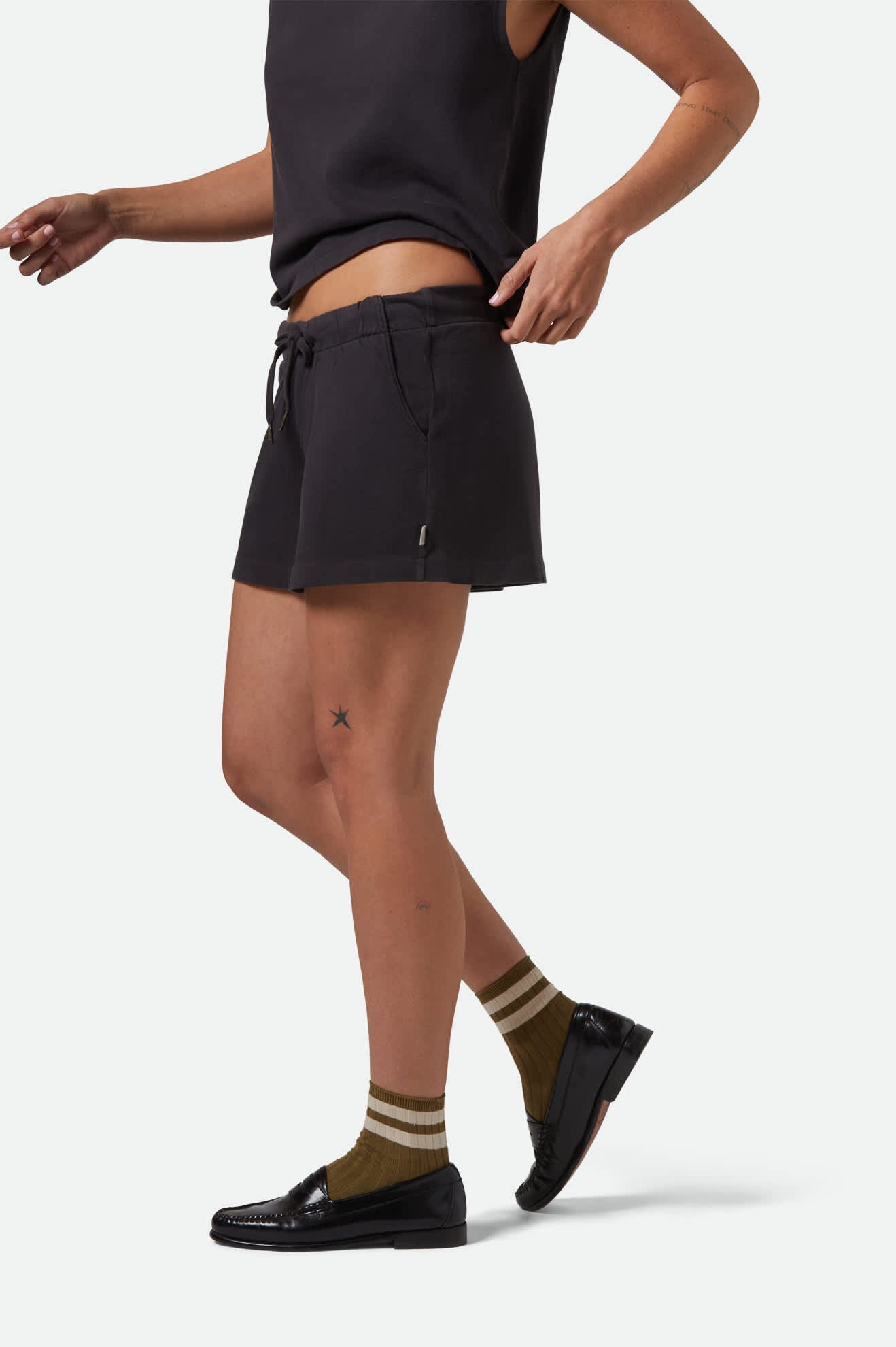 Organic Cotton Lounge Shorts for Women - Comfortable & Breathable Black Casual Shorts - Perfect for Relaxing at Home, Yoga, or Running Errands