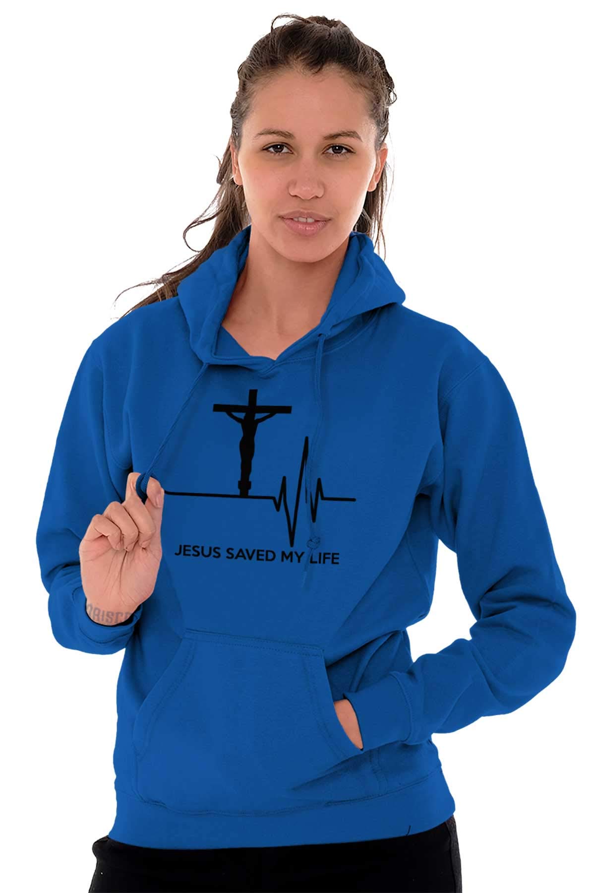 Jesus Saved My Life Hoodie - Christian Crucifix Sweatshirt for Men & Women | Faith Apparel