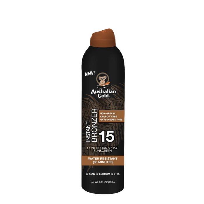 Australian Gold Continuous Bronzer Spray 6 oz - Natural Sunless Tanning Lotion for a Glowing Tan - Perfect for Beach, Pool & Summer Vacations