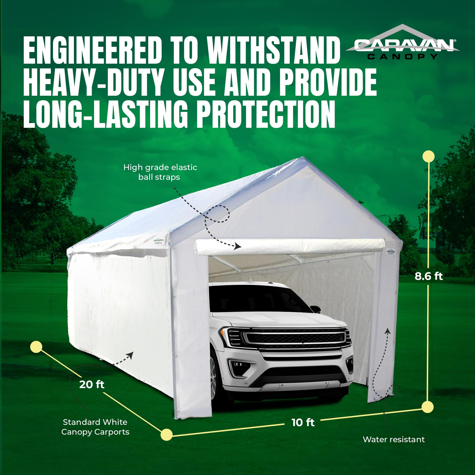 Canopy Tent Sidewalls for Domain Carport with Adjustable Straps - Waterproof White Garage Storage Accessories - Perfect for Outdoor Events, Vehicle Protection & Temporary Shelter Solutions