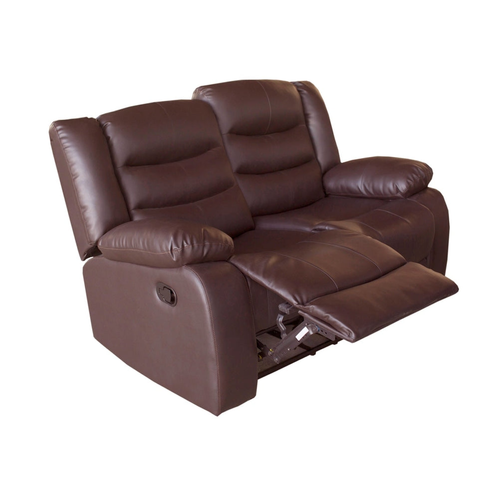 3+2+1 Seater Recliner Sofa Set - Faux Leather Lounge Couch in Brown | Comfortable Living Room Furniture for Home Theater & Family Relaxation