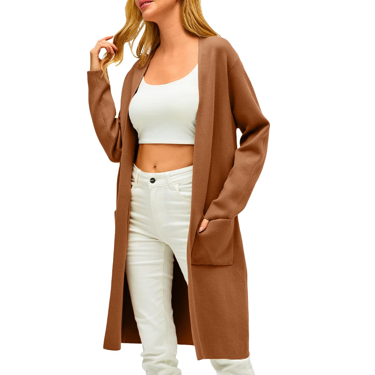 LILLUSORY Women's Lightweight Long Cardigan Sweater - Oversized Fall Coatigan Jacket 2024 | Trendy Open Front Duster for Work, Travel & Casual Outfits