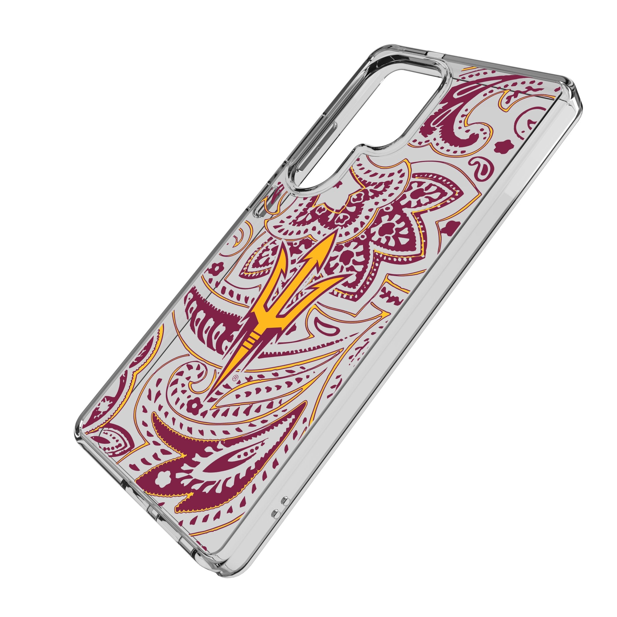 Arizona State University Sun Devils Paisley Clear Phone Case for Samsung Galaxy - Perfect for School Spirit & Game Day Protection