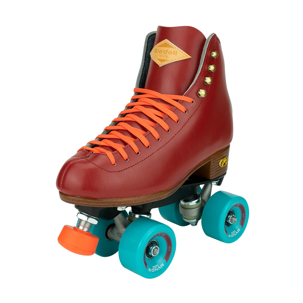 Riedell Crew Roller Skates - Crimson Red Women's Quad Skates for Outdoor & Indoor Skating - Perfect for Rink, Park, and Street Roller Skating