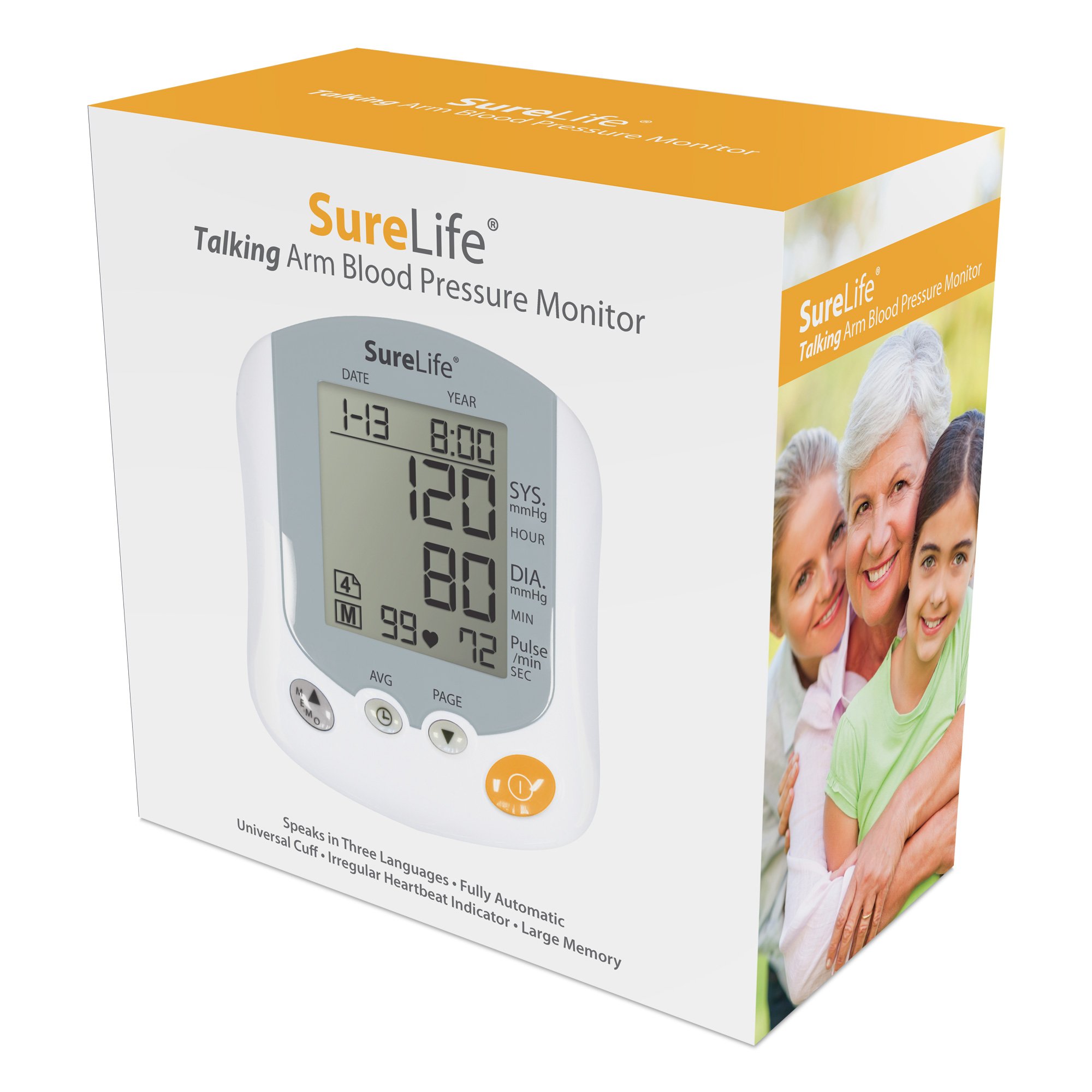 SureLife Premium Digital Talking Arm Blood Pressure Monitor with Universal Cuff (22-42cm) - Accurate Automatic BP Machine for Home Use - Ideal for Seniors & Hypertension Patients - 1 per Box - Perfect for Daily Health Monitoring & Doctor Visits