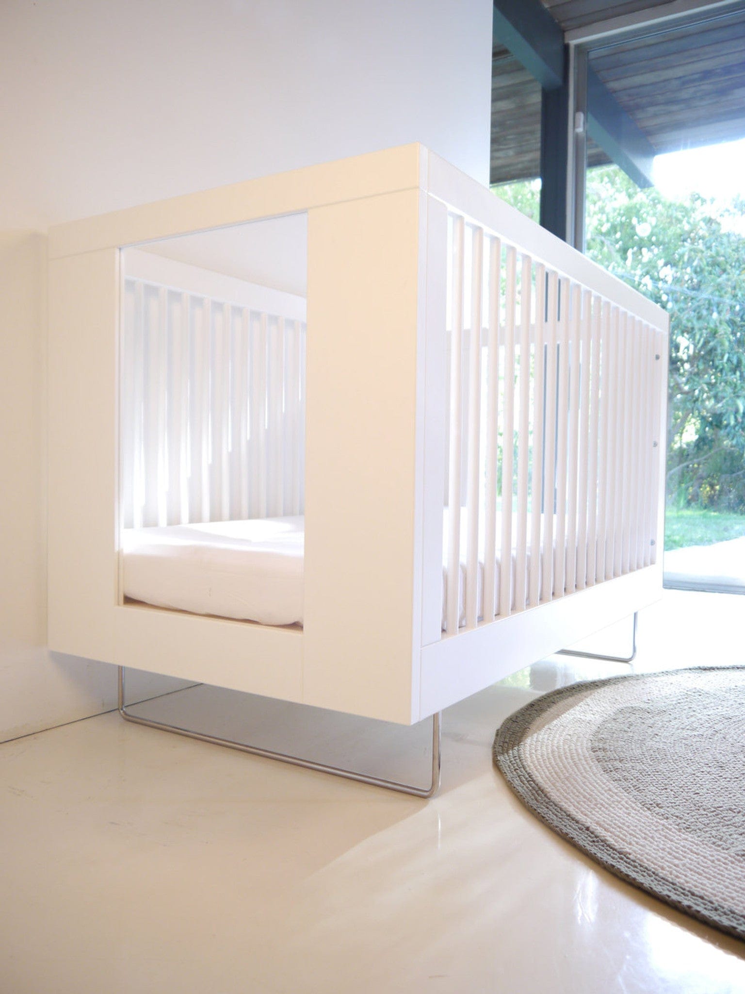 Spot On Square Alto Crib - Modern Baby Crib with Adjustable Height, Convertible to Toddler Bed | Perfect for Nursery, Daycare & Small Spaces