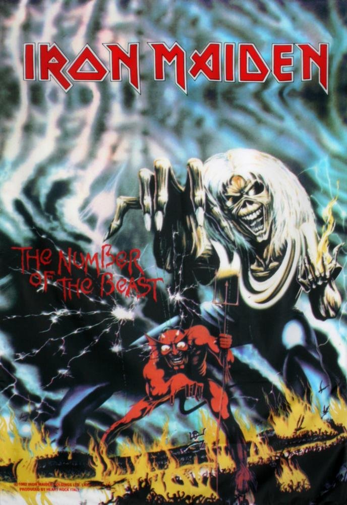 Iron Maiden The Number of The Beast Fabric Poster - 30x40 Inches - Heavy Metal Wall Art for Bedroom, Living Room & Music Studio Decor