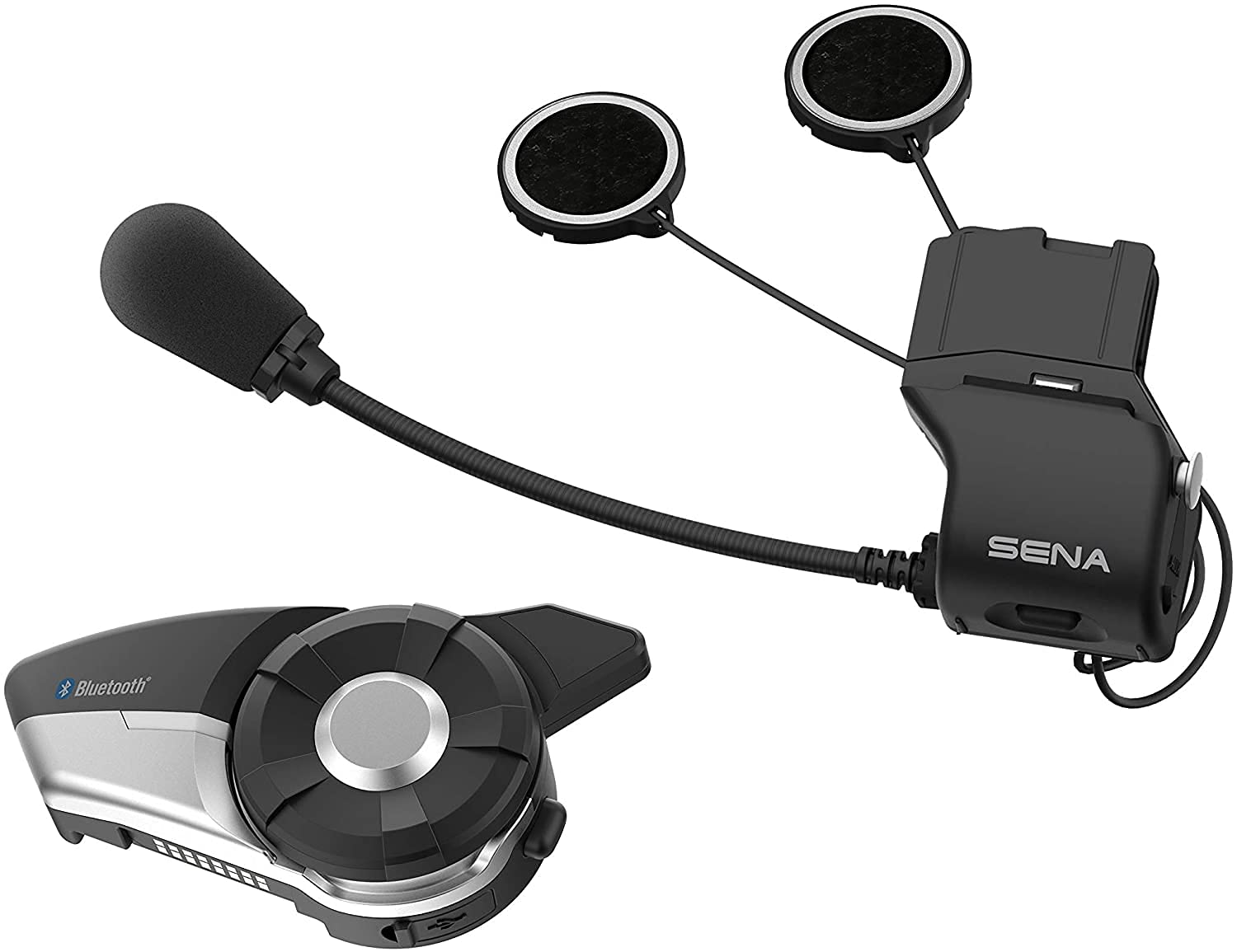 Sena Motorcycle Bluetooth Headset for Adults - Dual Pack with HD Speakers (Black) | Wireless Intercom Communication System for Riders | Perfect for Group Rides, Touring & Highway Use