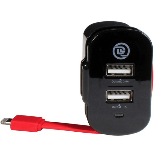 ChargeIt! Dual Output Wall Charger with MFI-Certified Lightning Cable - Fast Charging for iPhone & Android - Perfect for Home, Office & Travel