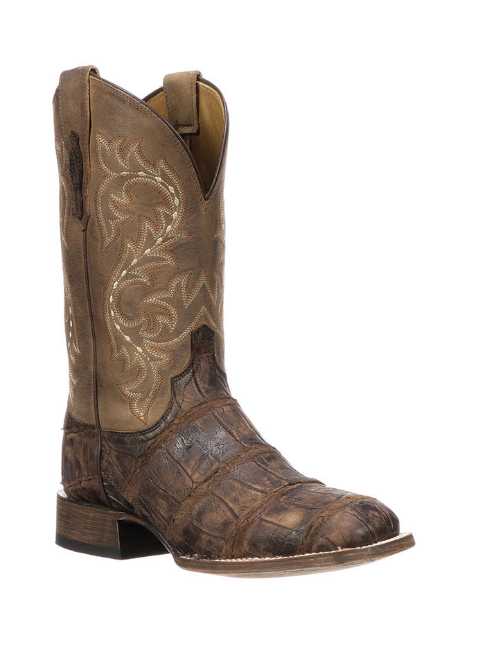 Lucchese M4343 Men's Malcolm Giant Gator Square Toe Boots in Chocolate Brown - Premium Cowboy Boots for Western Riding, Country Fashion & Outdoor Events
