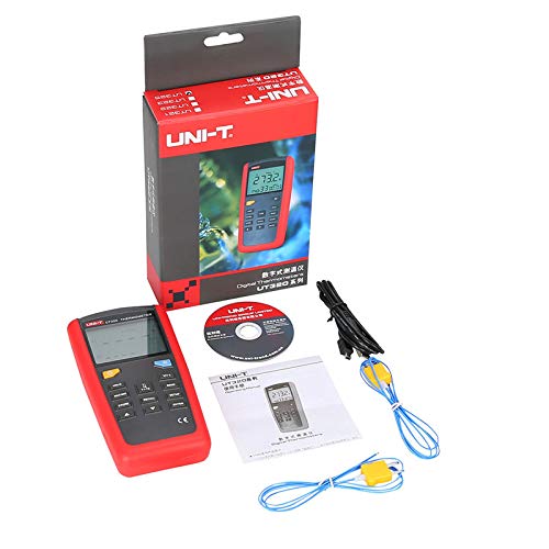 UT325 Digital Thermometer with USB Interface - Dual Input T1-T2, High/Low Alarm & Auto Calibration - Perfect for Food Safety, HVAC, Lab & Industrial Temperature Monitoring