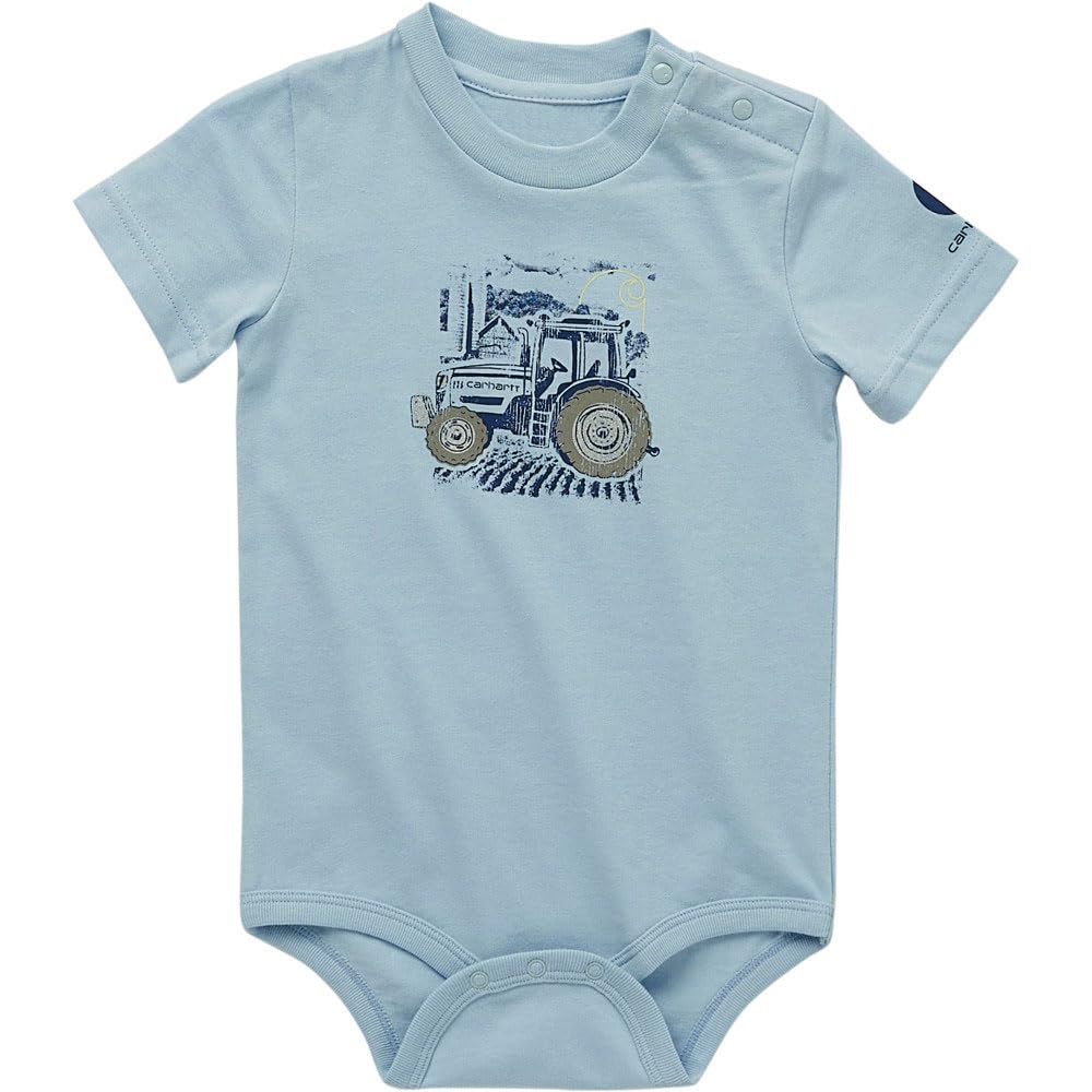 Carhartt Baby Boys Short Sleeve Graphic Bodysuit - Cute Cotton Onesies for Infants & Toddlers - Perfect for Playtime, Daycare & Family Outings
