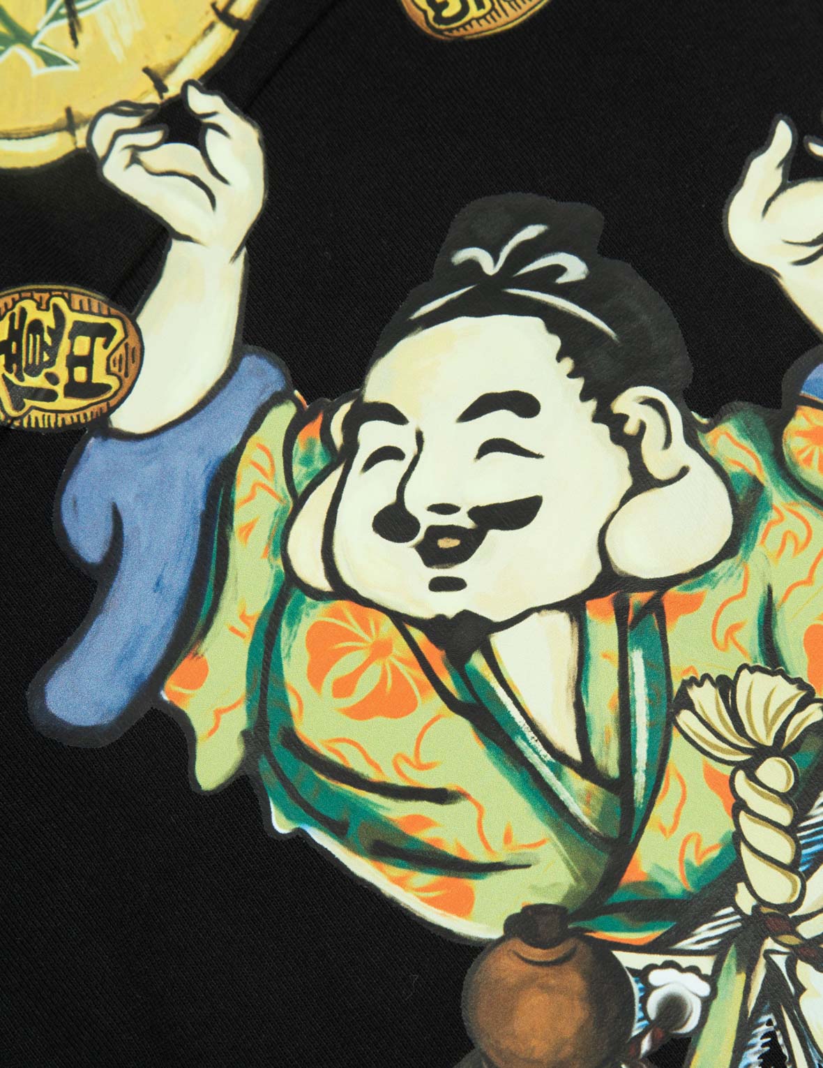 Tanuki Daicock Print Loose Fit T-Shirt for Men - Japanese Streetwear Style - Comfortable Casual Wear for Everyday Outfits and Anime Conventions