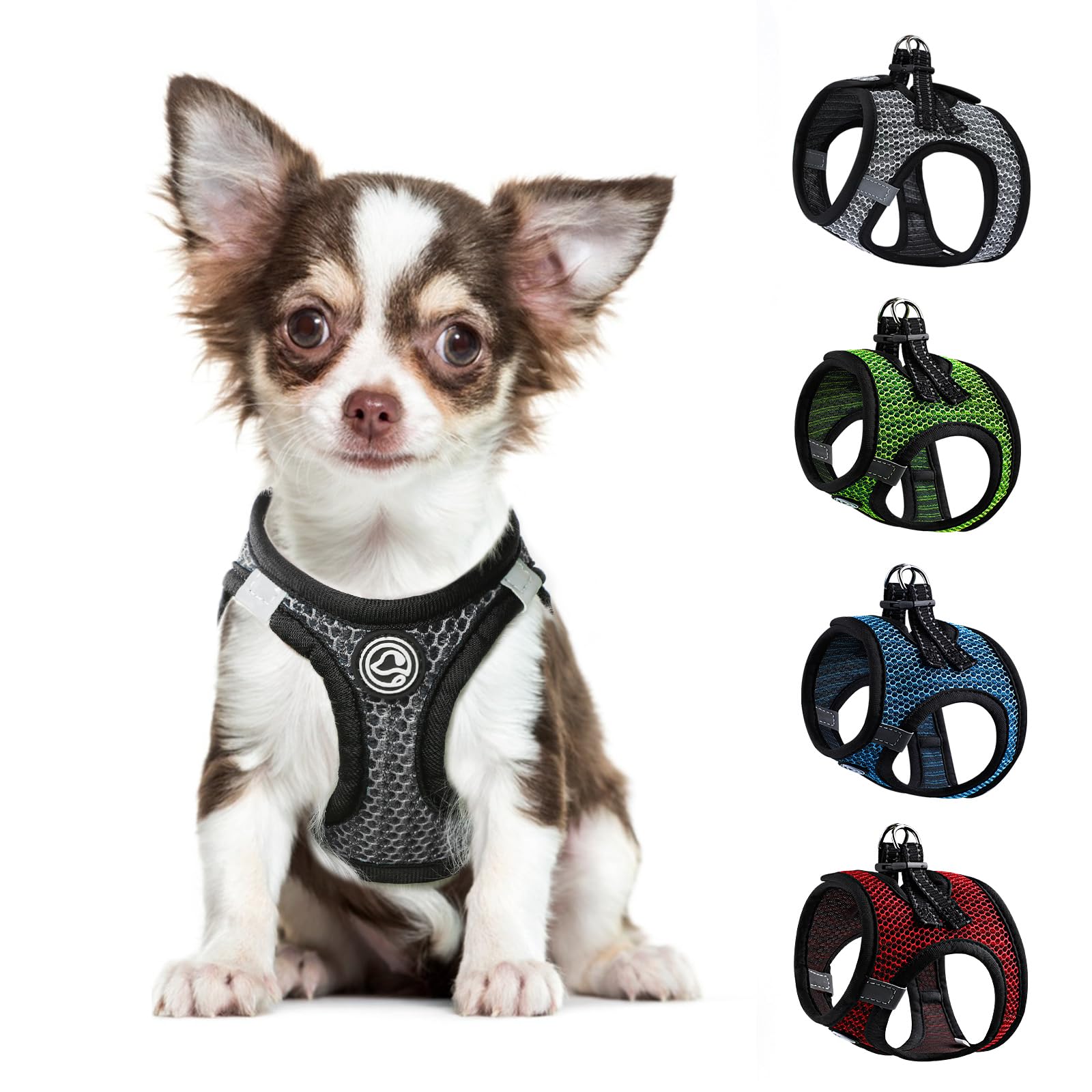Premium Cat & Small Dog Harness - Adjustable XS Pet Harness for Puppies, Chihuahuas & Tiny Breeds - Comfortable Escape-Proof Design (Black, X-Small) - Perfect for Walking, Hiking & Outdoor Adventures