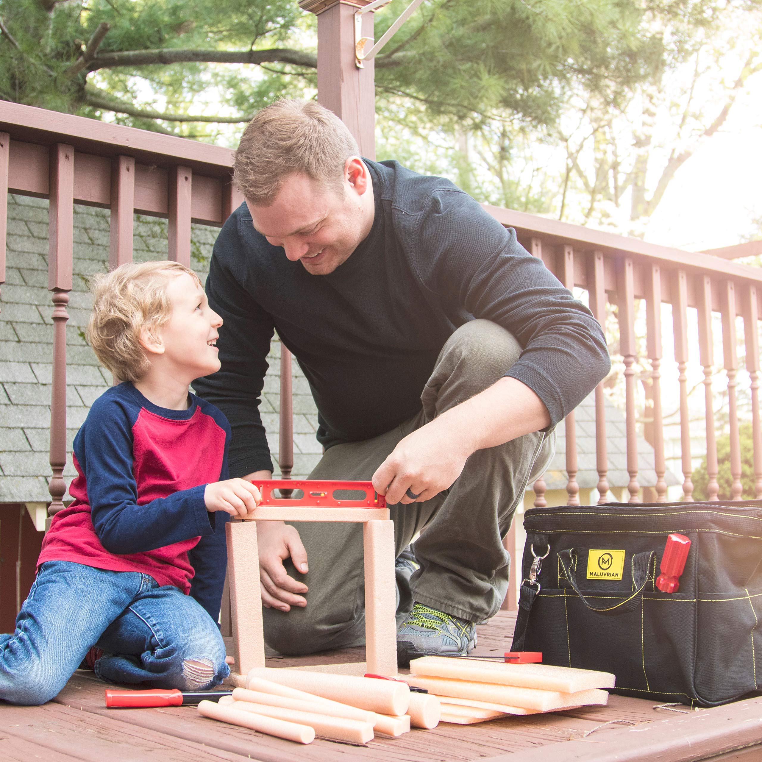 Kids Arts and Crafts Kit - 18-Piece Foam Wood Building Set with Tools | Educational STEM Learning Toys for Boys & Girls | Perfect for Classroom Activities & Creative Play