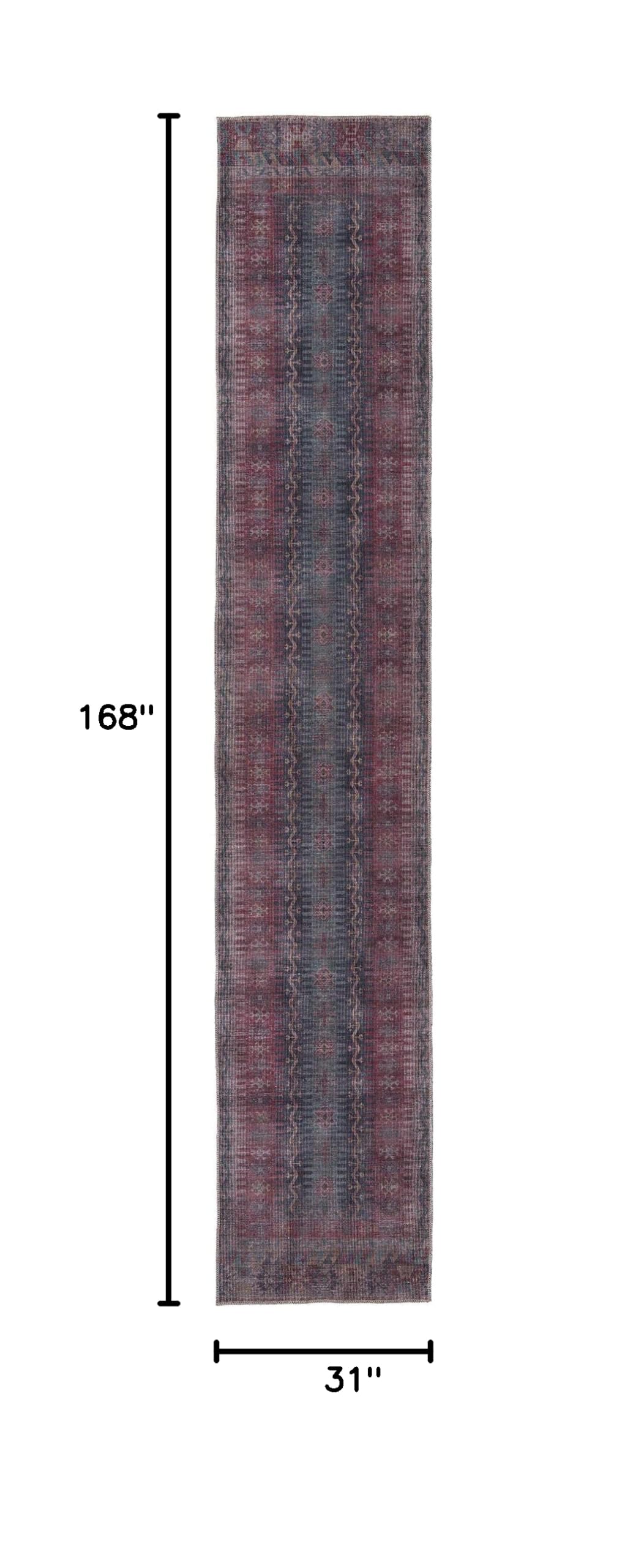 Sisu Collection Washable 14 Ft Runner Rug - Durable Flatweave Hallway Carpet for Entryways & High Traffic Areas | Easy Clean Multi-Purpose Rug for Home, Office & Commercial Spaces