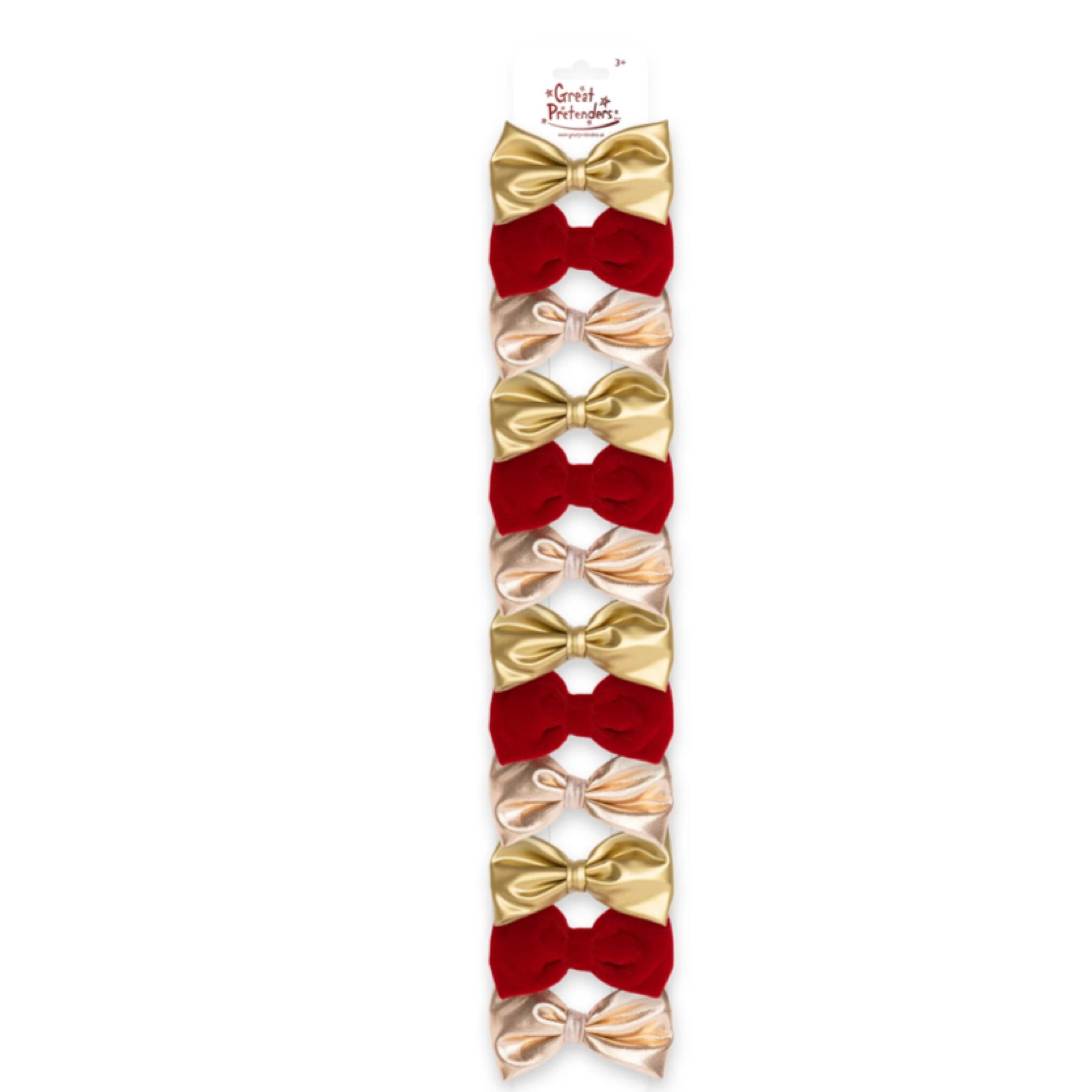 Great Pretenders Sparkle Bows Hair Clips for Girls - Shiny Hair Accessories for Parties, Weddings & Special Occasions