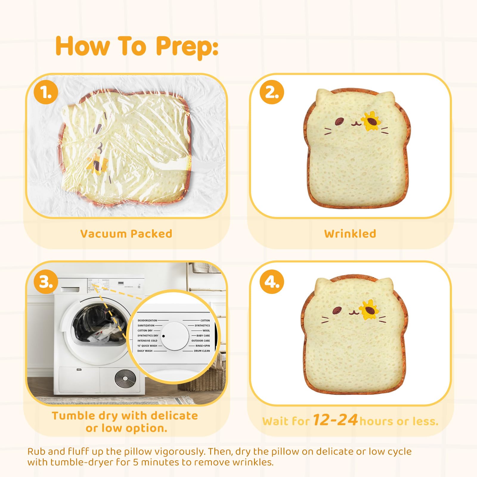 **Mewaii Sliced Bread Toast Pillow - Soft Plush Stuffed Toy for Kids & Adults (16cm) - Cute Bread Shaped Gift for Home Decor, Bedroom, Office & Photo Props**