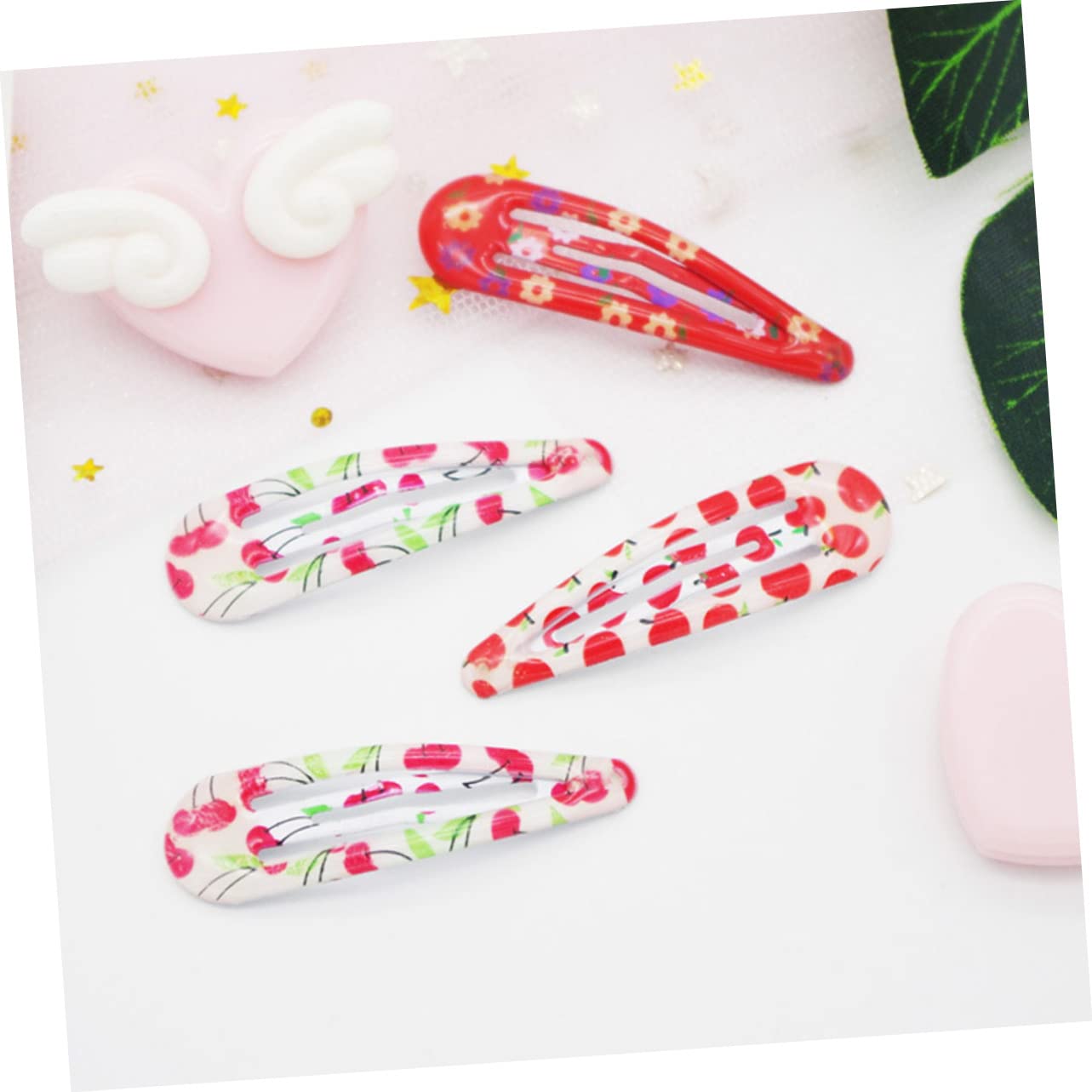 FOMIYES Metal Hair Clips for Girls - Water Drop Shape Cherry Print Hairpins, Barrettes & Hair Accessories for Women, Teens & Kids - Perfect for School, Parties & Everyday Styling