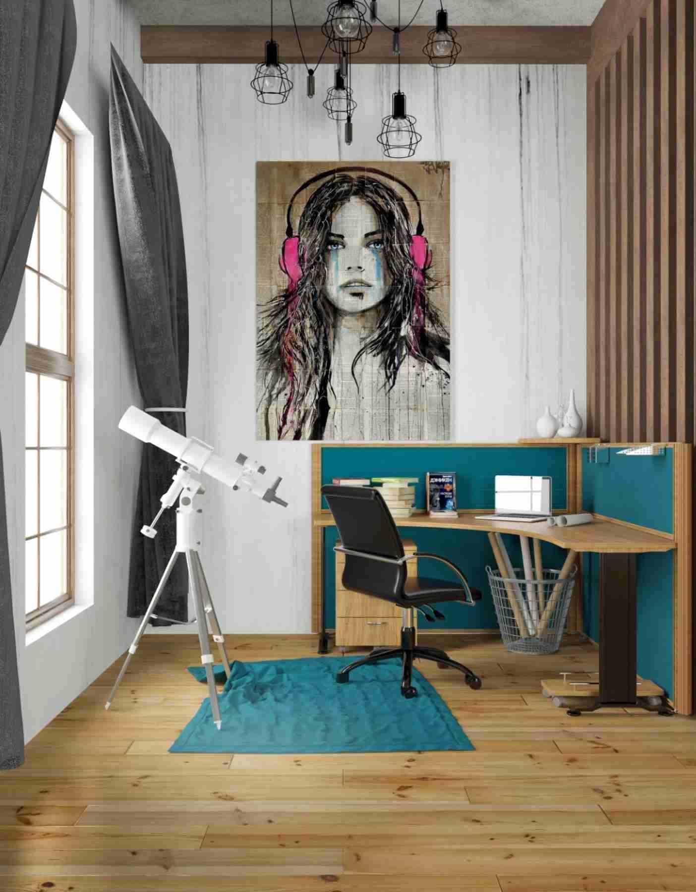 Loui Jover 'Wired for Sound' Canvas Wall Art Print - 26x40 Inches Modern Home Decor for Living Room, Bedroom & Office
