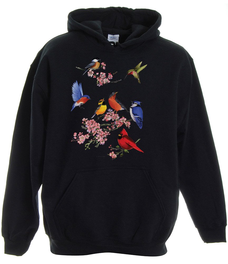 Unisex Songbirds of America Pullover Hoodie - Soft Cotton Hooded Sweatshirt for Men & Women - Perfect for Casual Wear, Outdoor Activities & Birdwatching