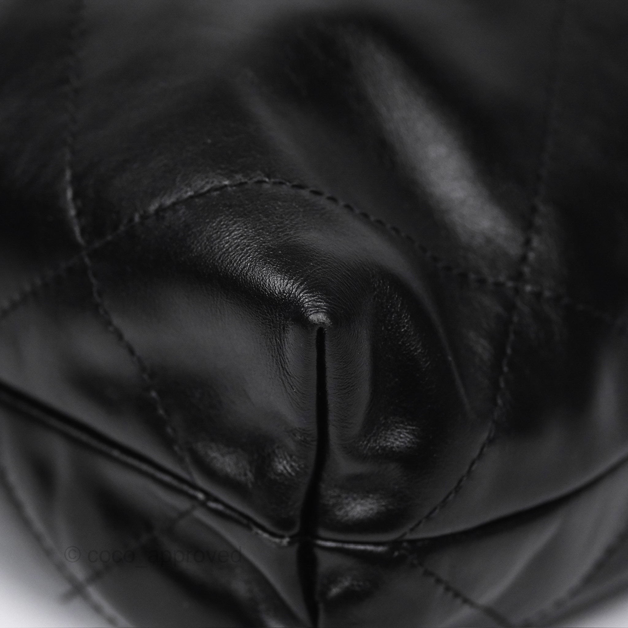 Chanel 22 Small Quilted So Black Shiny Crumpled Calfskin Leather Handbag - Luxury Designer Crossbody Bag for Women, Perfect for Evening Parties & Date Nights