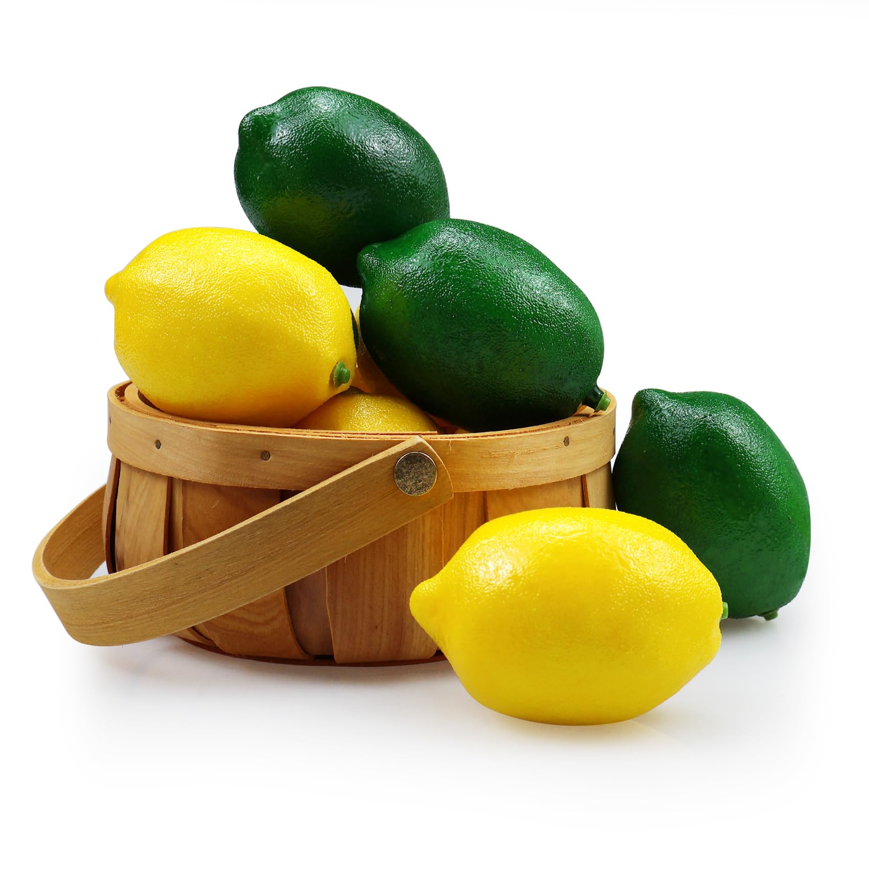 12 Pcs Artificial Fake Lemons and Limes - Realistic Kitchen Decor, Christmas Party Props, Photography Staging Fruits (6 Green + 6 Yellow) - Perfect for Table Centerpieces, Food Photography, and Home Staging