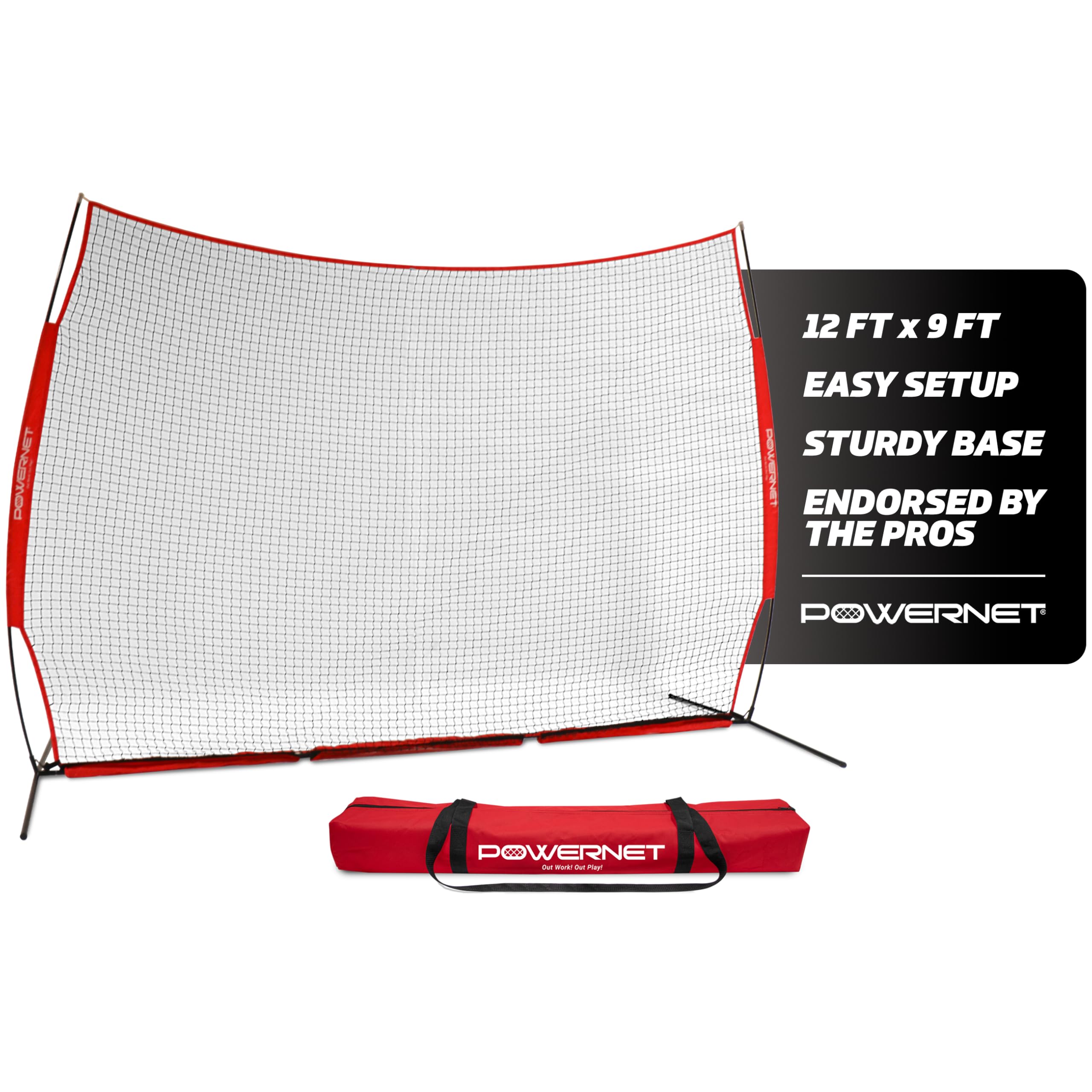 PowerNet Portable Sports Rebounder Net for Basketball, Volleyball, Soccer, Baseball, Softball & Lacrosse | Indoor/Outdoor Safety Backstop for Backyard, Garage & Driveway | Perfect for Training, Practice & Game Protection