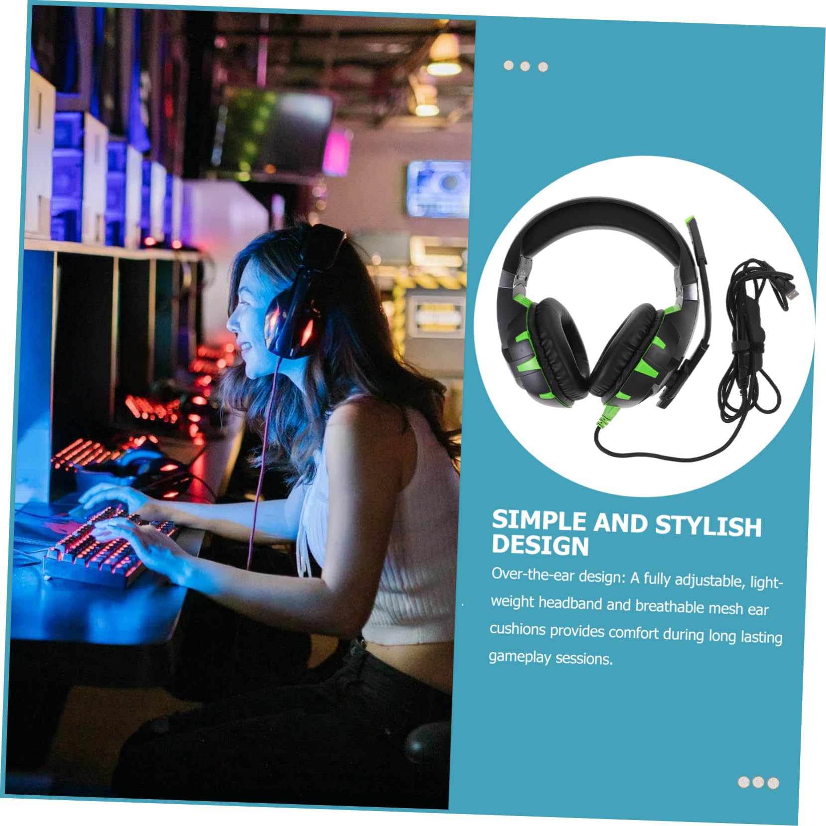 Veemoon Wired Gaming Headphones with Microphone - Noise Cancelling Earbuds for PC, PS4, Xbox, Mobile - Perfect for Gaming, Streaming & Eat Chicken Moments