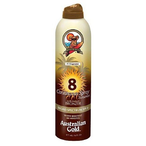 Australian Gold Continuous Bronzer Spray 6 oz - Natural Sunless Tanning Lotion for a Glowing Tan - Perfect for Beach, Pool & Summer Vacations