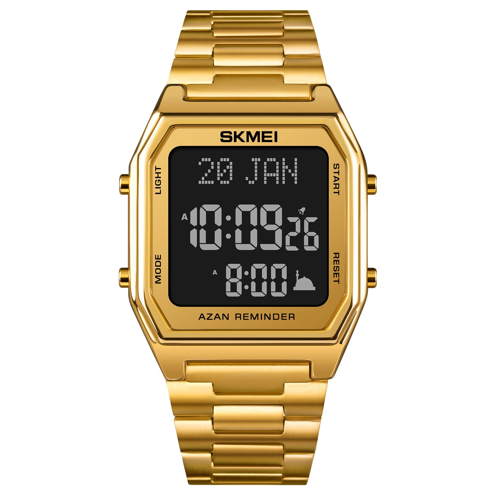 Islamic Digital Watch 1763 - Waterproof LED Sports Watch with Prayer Times & Alarm - Perfect for Muslim Men & Women, Daily Use, Fitness Tracking & Outdoor Activities