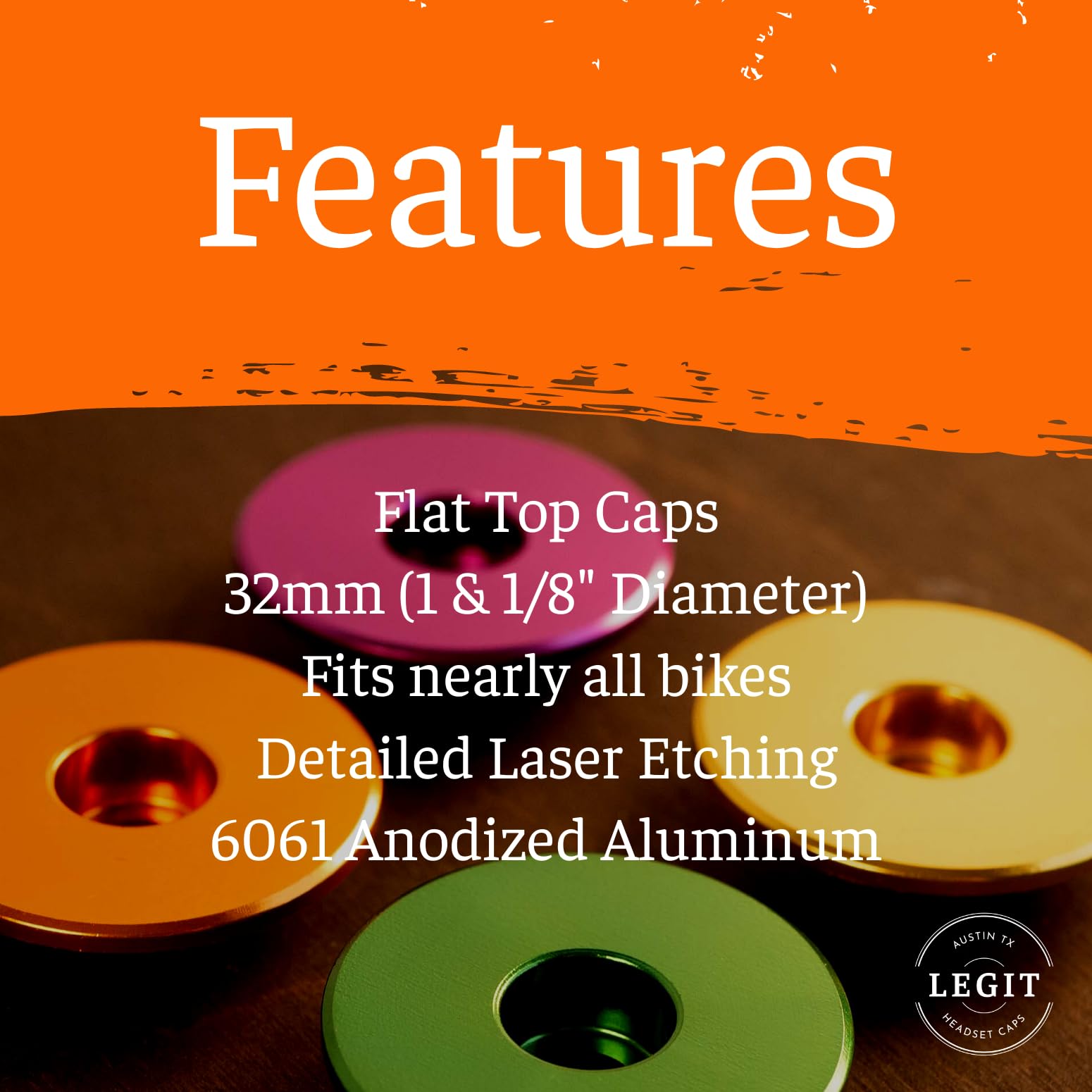 Custom MTB Bike Headset Cap - Personalized Mountain Biking & BMX Accessories - Downhill Cycling Top Cap in Black | Perfect for Trail Riding, Urban Commuting & Bike Customization