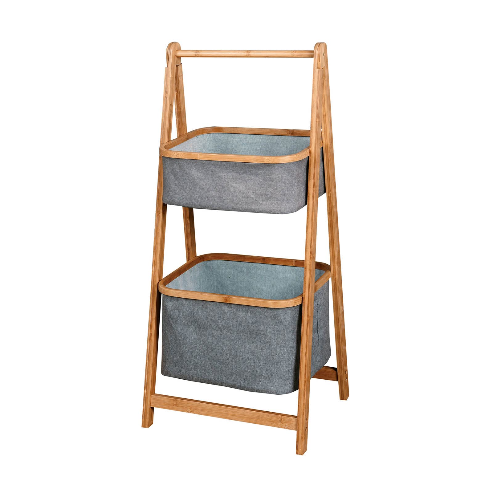2-Tier Bamboo Storage Shelf for Living Room & Bedroom - Multi-Functional Organizer (17.32 x 13 x 38.9 Inches) - Perfect for Books, Plants, and Home Decor Storage