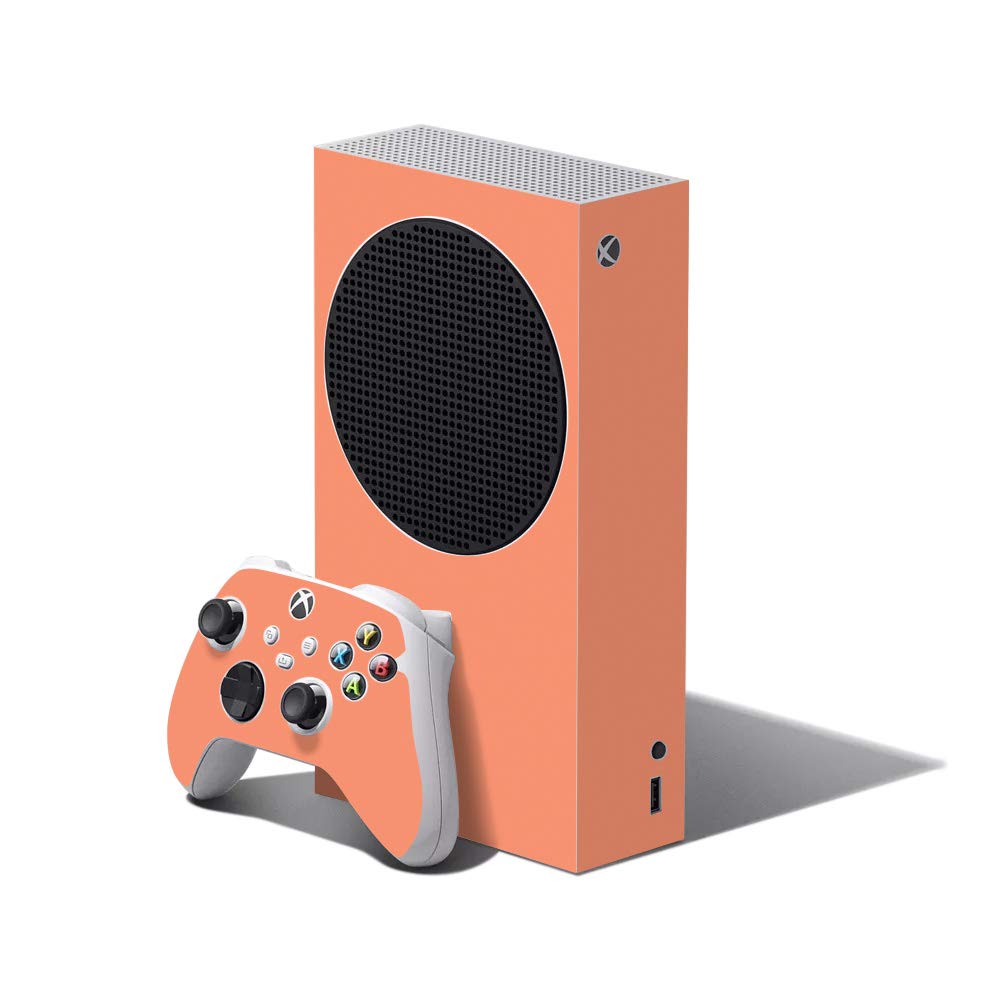 MightySkins Protective Vinyl Skin for Xbox Series S Bundle - Solid Peach | Durable, Custom Decal Wrap Cover | Easy to Apply & Remove | Made in USA | Perfect for Gaming Setups & Personalization