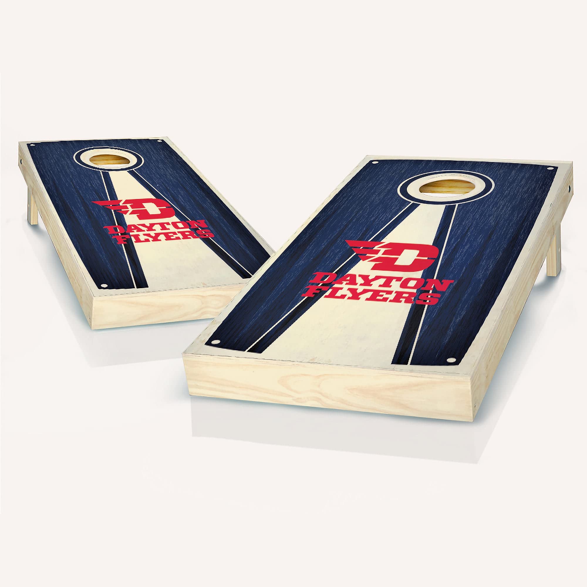 Premium Dayton Stained Pyramid Cornhole Game Set - 2 Regulation Wooden Boards & 8 All-Weather Bean Bags - Outdoor Lawn Games for Backyard, Tailgating, and Parties