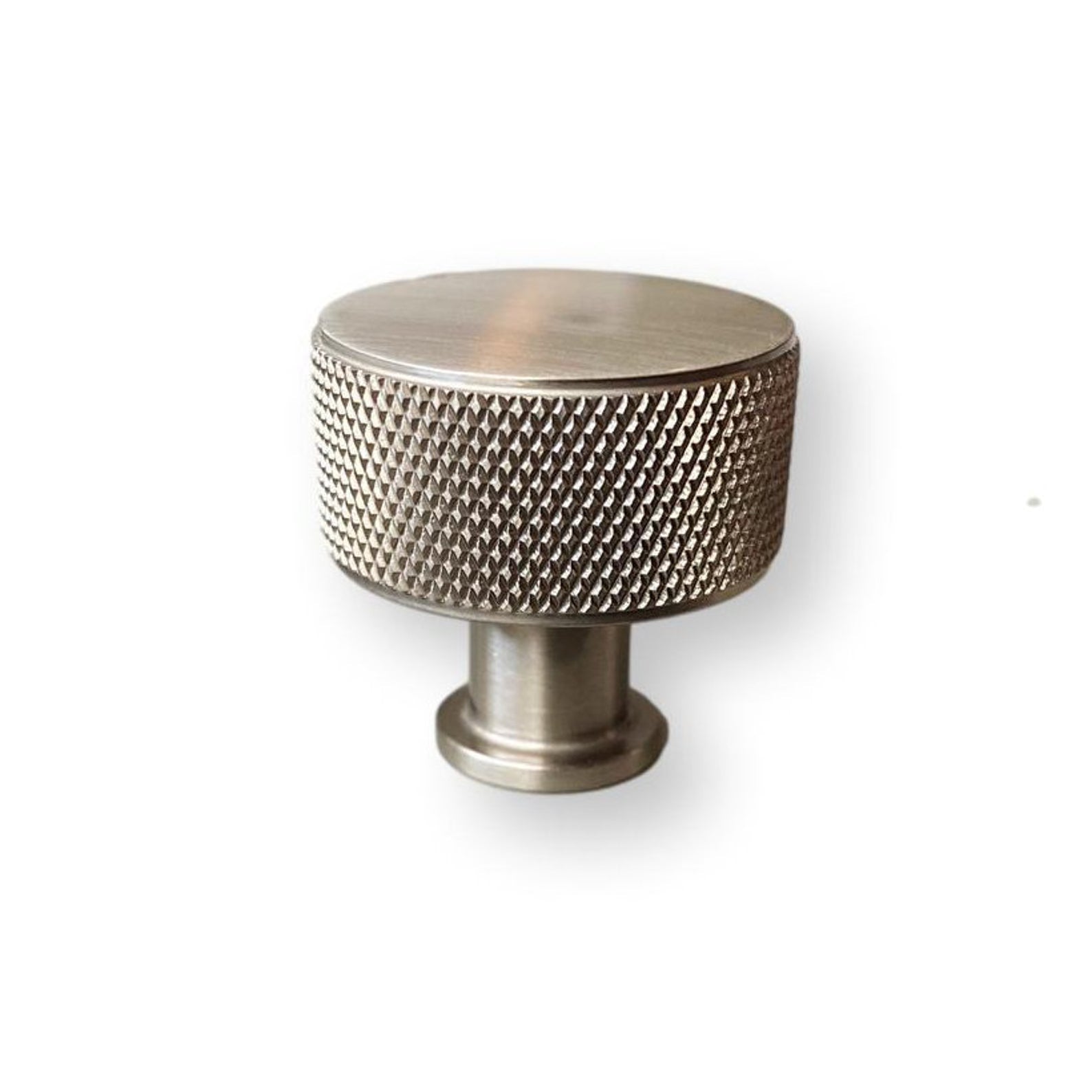 Brushed Nickel Knurled Round Cabinet Knob - Textured Grip for Drawers & Cabinets - Perfect for Kitchen, Bathroom & Furniture Hardware Upgrade