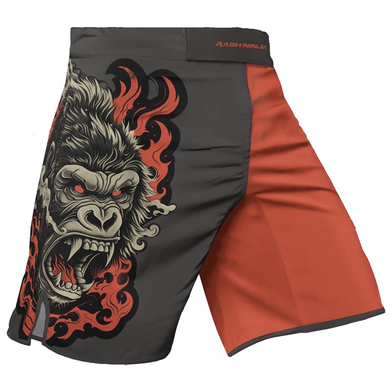 Men's Gorilla Fight Compression Shorts - MMA, BJJ, Jiu Jitsu, No Gi Grappling Training Shorts for Combat Sports & Gym Workouts